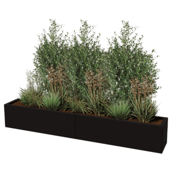 Plantekasse af pulverlakeret stål Texas xxl 200 x 30 cm
