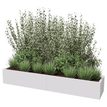 Plantekasse af pulverlakeret stål Texas xxl 200 x 40 cm