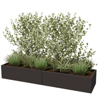 Plantekasse af pulverlakeret stål Texas xxl 200 x 50 cm