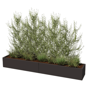 Plantekasse af pulverlakeret stål Texas xxl 240 x 40 cm