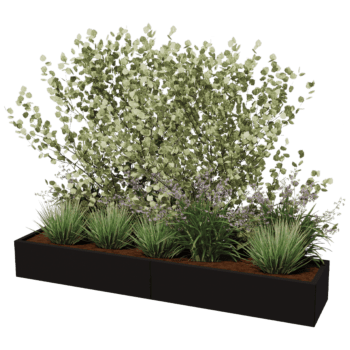 Plantekasse af pulverlakeret stål Texas xxl 240 x 50 cm