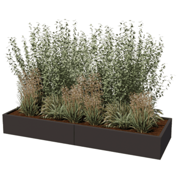 Plantekasse af pulverlakeret stål Texas xxl 240 x 80 cm