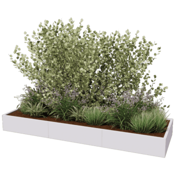Plantekasse af pulverlakeret stål Texas xxl 300 x 100 cm