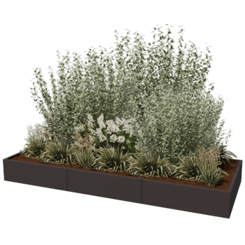 Plantekasse af pulverlakeret stål Texas xxl 300 x 120 cm