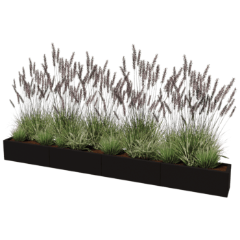 Plantekasse af pulverlakeret stål Texas xxl 320 x 30 cm