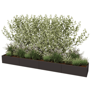 Plantekasse af pulverlakeret stål Texas xxl 320 x 50 cm