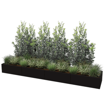 Plantekasse af pulverlakeret stål Texas xxl 320 x 60 cm