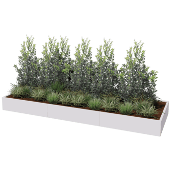 Plantekasse af pulverlakeret stål Texas xxl 360 x 120 cm