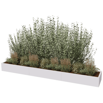 Plantekasse af pulverlakeret stål Texas xxl 360 x 60 cm