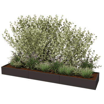 Plantekasse af pulverlakeret stål Texas xxl 360 x 80 cm