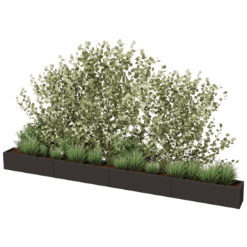 Plantekasse af pulverlakeret stål Texas xxl 400 x 30 cm