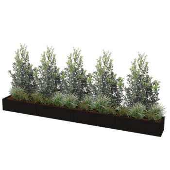Plantekasse af pulverlakeret stål Texas xxl 400 x 40 cm
