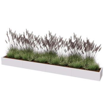 Plantekasse af pulverlakeret stål Texas xxl 400 x 50 cm