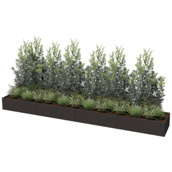 Plantekasse af pulverlakeret stål Texas xxl 400 x 60 cm