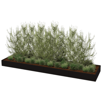 Plantekasse af pulverlakeret stål Texas xxl 480 x 120 cm