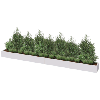 Plantekasse af pulverlakeret stål Texas xxl 480 x 40 cm