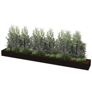 Plantekasse af pulverlakeret stål Texas xxl 480 x 60 cm