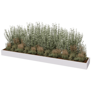 Plantekasse af pulverlakeret stål Texas xxl 480 x 80 cm