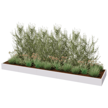 Plantekasse af pulverlakeret stål Texas xxl 500 x 120 cm