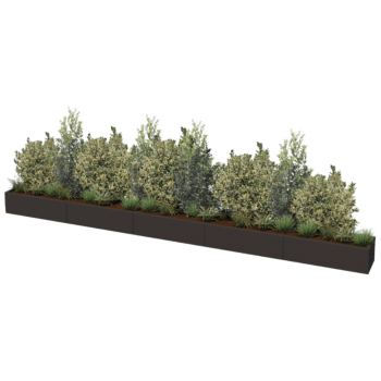 Plantekasse af pulverlakeret stål Texas xxl 500 x 40 cm