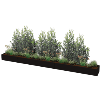 Plantekasse af pulverlakeret stål Texas xxl 500 x 50 cm