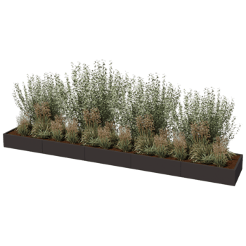 Plantekasse af pulverlakeret stål Texas xxl 500 x 80 cm