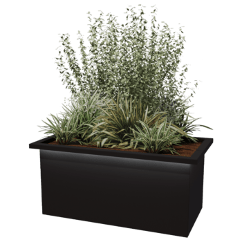 Svejst plantekasse pulverlakeret stål Alabama med LED 100 x 50 x 50 cm