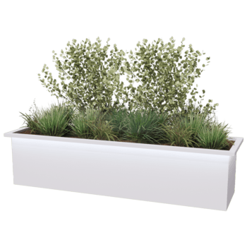 Svejst plantekasse pulverlakeret stål Alabama med LED 200 x 50 x 50 cm