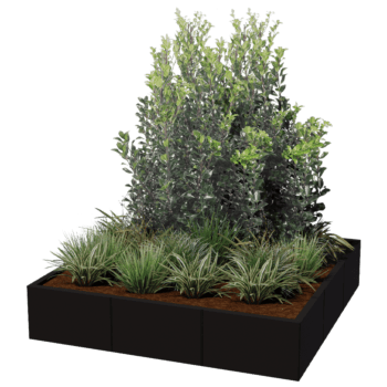 Plantekasse af pulverlakeret stål Miami xxl 150 x 150 cm