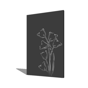 Tulipan asymmetrisk pulverlakeret 120 x 6 x 190 cm