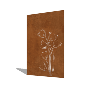 tulipan asymmetrisk Corten-stål 120 x 6 x 190 cm