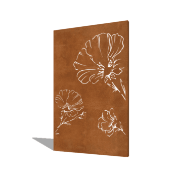 valmue Corten-stål 120 x 6 x 190 cm