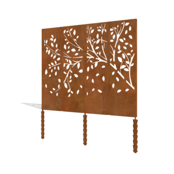 Paneltræ i cortenstål, komplet sæt 240 x 6 x 190 cm
