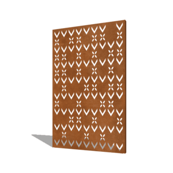 Tagstensmønster komposition corten-stål 3 120 x 6 x 190 cm