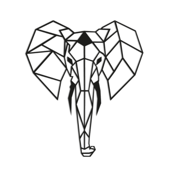 Vægdekoration af metal Elefant 2.0