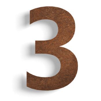 husnummer Corten-stål (plade) 3 - 15 cm