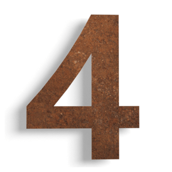 husnummer Corten-stål (plade) 4 - 15 cm