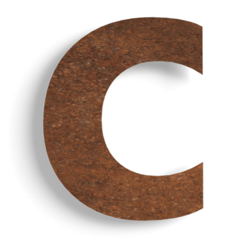 Husnummer af cortenstål c - 10 cm