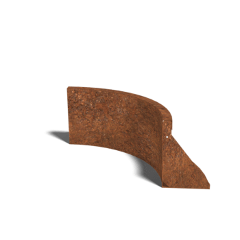 Støttemur af cortenstål indvendig kurve 50 x 50 cm (højde 30 cm)