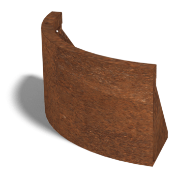 Støttemur af cortenstål udvendig kurve 50 x 50 cm (højde 30 cm)