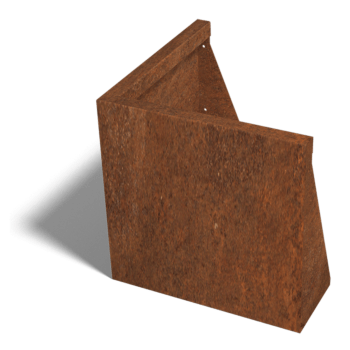 Støttemur af cortenstål udvendigt hjørne 50 x 50 cm (højde 50 cm)