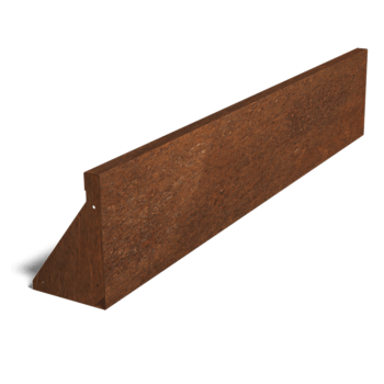Støttemur af cortenstål lige 150 cm (højde 30 cm)