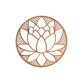 Vægdekoration af cortenstål Lotusblomst