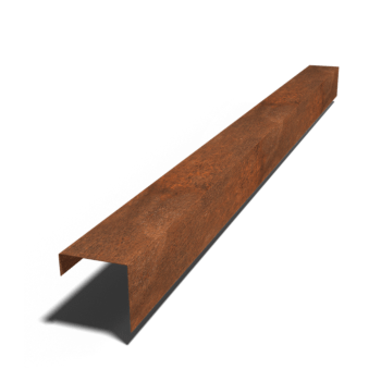 Afdækningsprofil af cortenstål 15 x 15 x 5 cm (længde 240 cm)