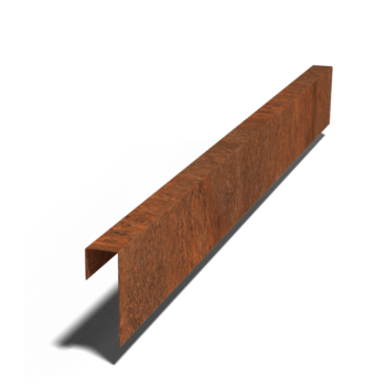 Afdækningsprofil af cortenstål 15 x 5 x 5 cm (længde 150 cm)