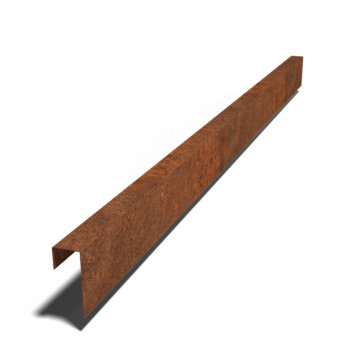 Afdækningsprofil af cortenstål 15 x 6 x 5 cm (længde 240 cm)