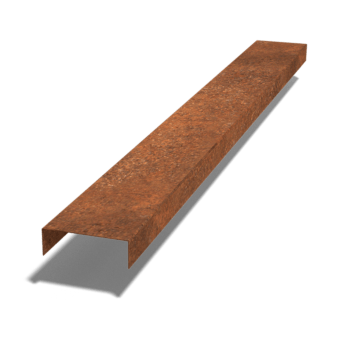 Afdækningsprofil af cortenstål 5 x 15 x 5 cm (længde 150 cm)