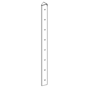 hjørneprofil Pulverlakeret stål 45° 80 cm