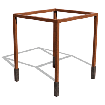Pergola af cortenstål model firkantet 274 x 250 cm