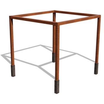 Pergola af cortenstål model firkantet 324 x 300 cm